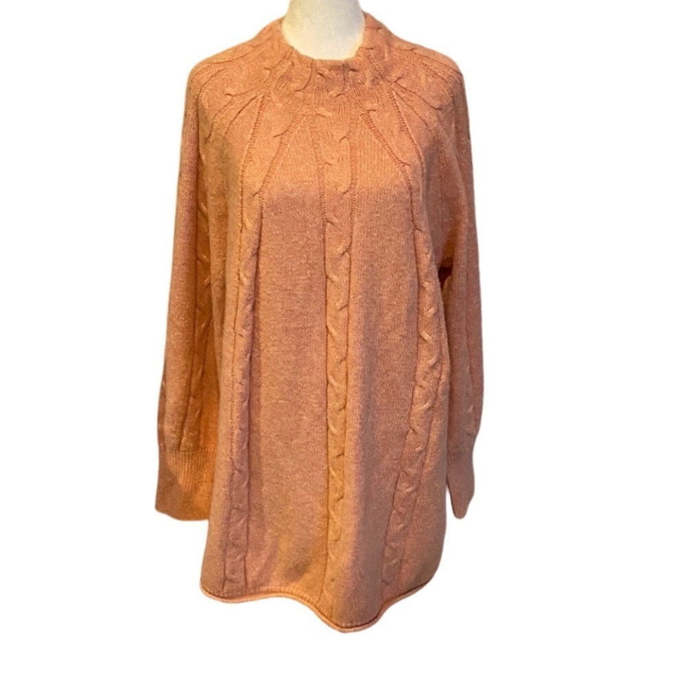 Soft Surroundings Cozy Light Peach Cable Knit Sweater. Size 1X.
